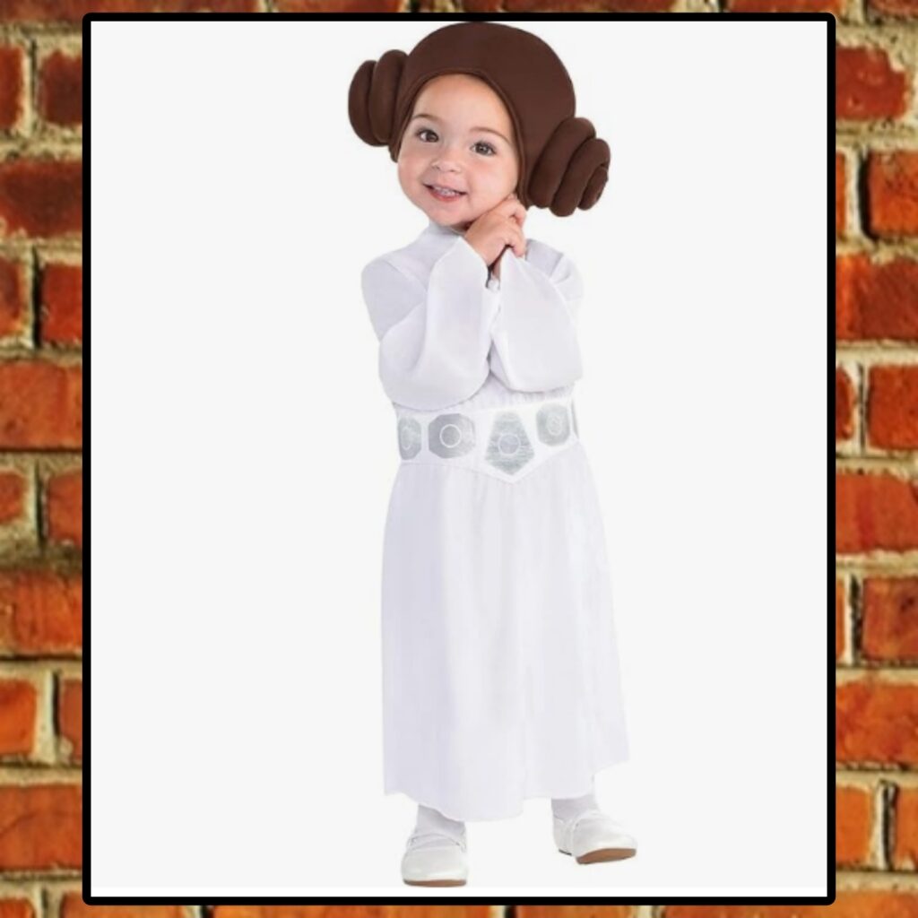 Party City Princess Leia Halloween Costume for Babies, Star Wars, 6-12 Months, Includes Accessories